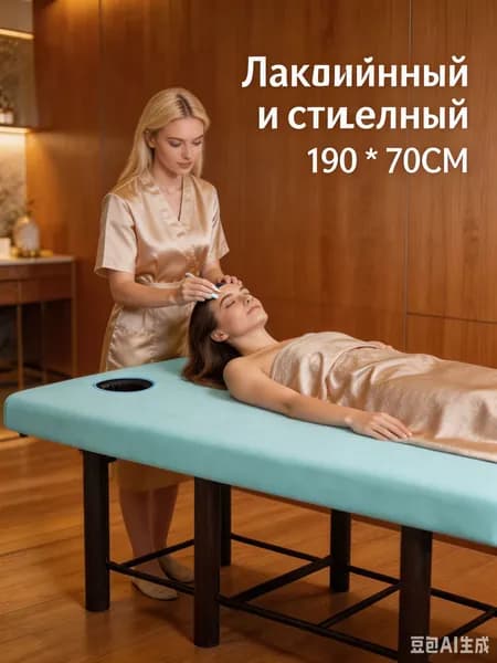 Чехол на массажный стол с отверстием многоразовый, 190 * 70 см, синий