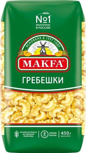Макароны MAKFA Петушиные гребешки высший сорт, 450г