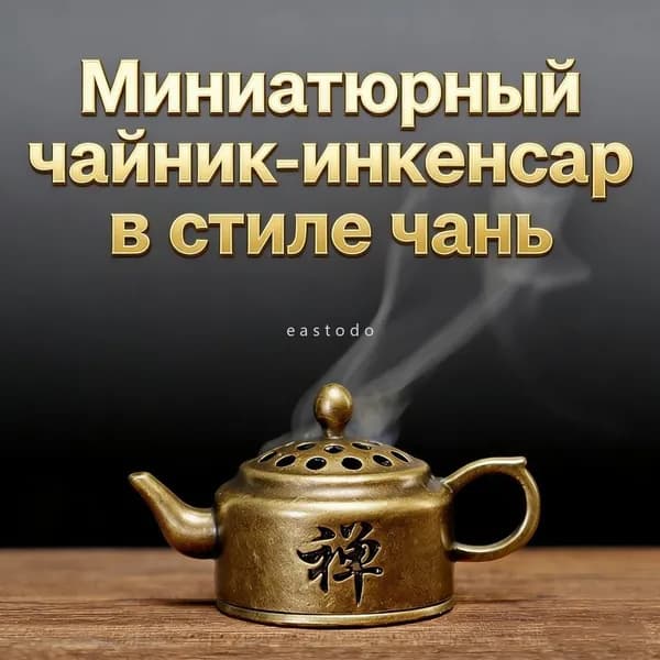 Миниатюрная курильница-чайник "Дзен" для аромапалочек и декора - сплав, ажурная резьба, стильный аксессуар для чайной церемонии
