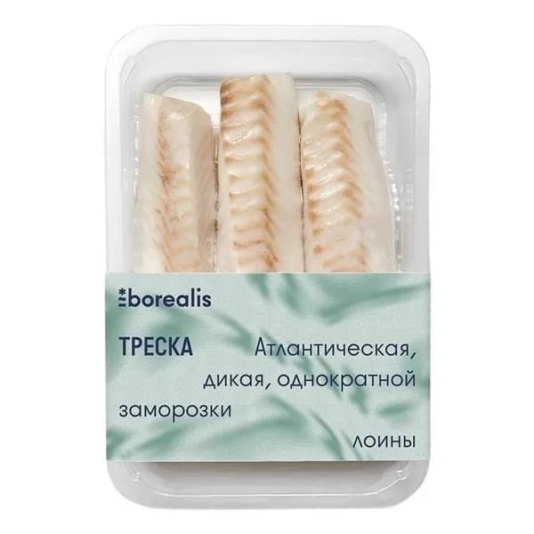Треска Borealis замороженная потрошеная спинка 400 г