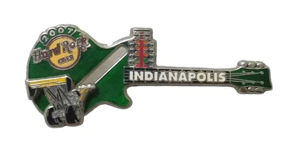 Значок Hard Rock Cafe Indianapolis Racing car Guitar Скользить