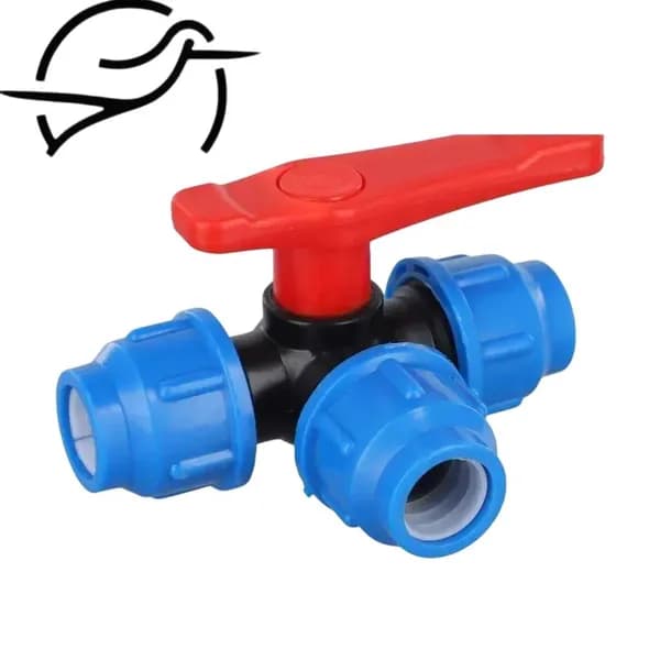 Пластиковый трехходовой шаровой кран valve 25mm