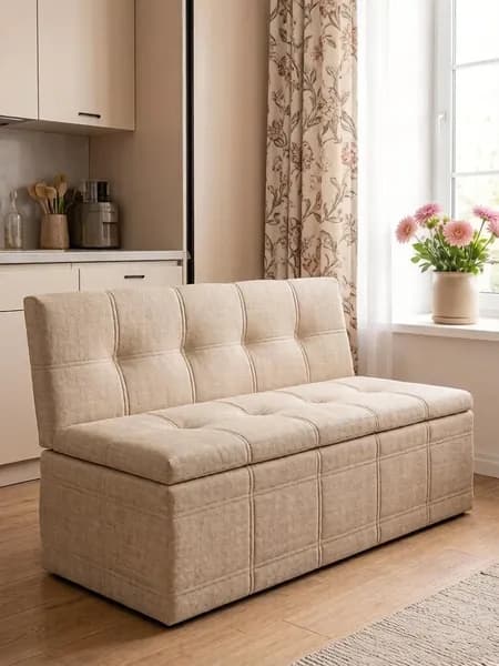 Диван на кухню K-home "Квадро" рогожка бежевая