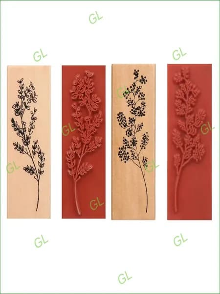2PCS Деревянные резиновые штампы GL