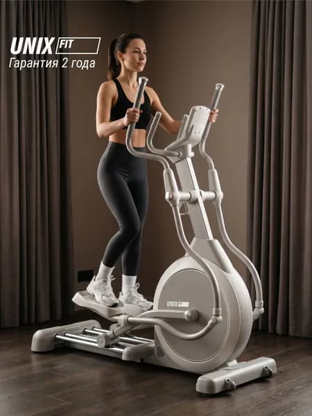 Эллиптический тренажер UNIX Fit MV-850 (Ручной наклон / Manual Incline) зеркальный электромагнитный, эллипсоид, до 150 кг, шаг 52 см, маховик 26 кг, 32 уровня нагрузки