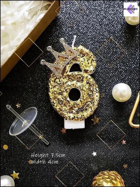 Свечи для торта цифра 6, 8.5 см, 1 шт