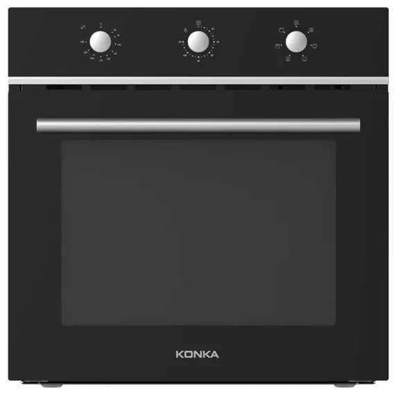 Духовой шкаф электрический KONKA K60ZK03(WE), 70 л, конвекция, гриль, LED дисплей, телескопические направляющие, 6 режимов, черный