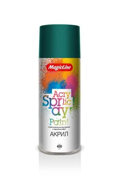 Краска автомобильная MagicLine 300 темно-зеленая 265г/450мл RAL 6026 аэрозоль