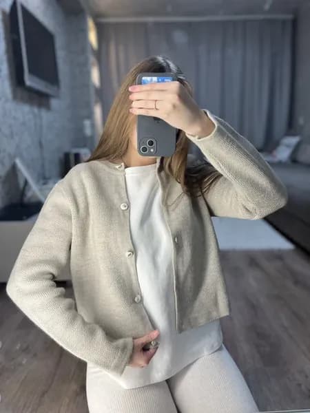 Кардиган вязанный короткий на пуговицах