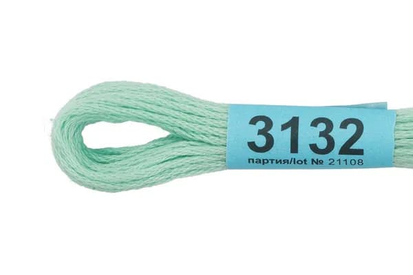 Мулине GAMMA нитки для вышивания 2 шт. по 8 м., 3132 светло-светло-бирюзовый