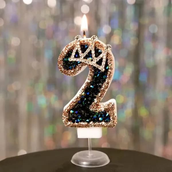 Свечи для торта цифра 2, 7.5 см, 1 шт