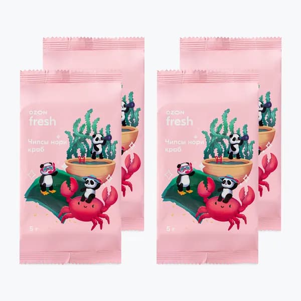 Чипсы-Нори из морской водоросли Краб Ozon fresh, 5 г х 4 шт