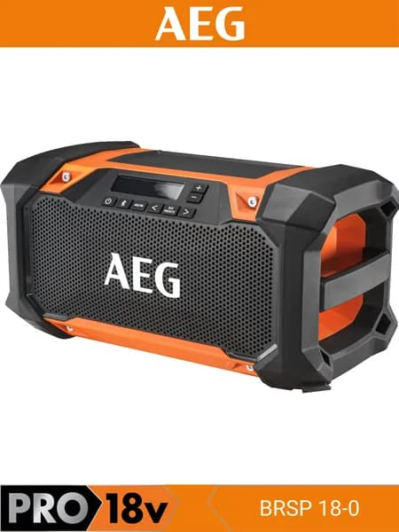 Аккумуляторное радио AEG BRSP 18-0, 18 В, AM/FM, USB, Li-Ion, без АКБ и ЗУ, арт. 4935479668