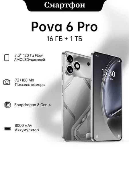 Смартфон Pova 6 Pro 16ГБ+1ТБ Ростест (EAC) флагманский