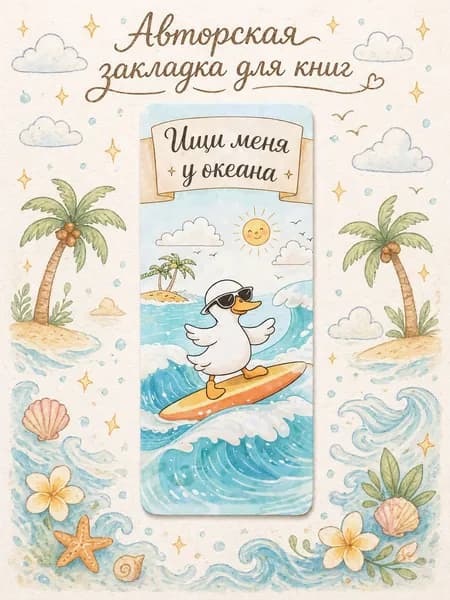 Авторская премиум закладка для книги "Ищи меня у океана", для учебников, 15 см