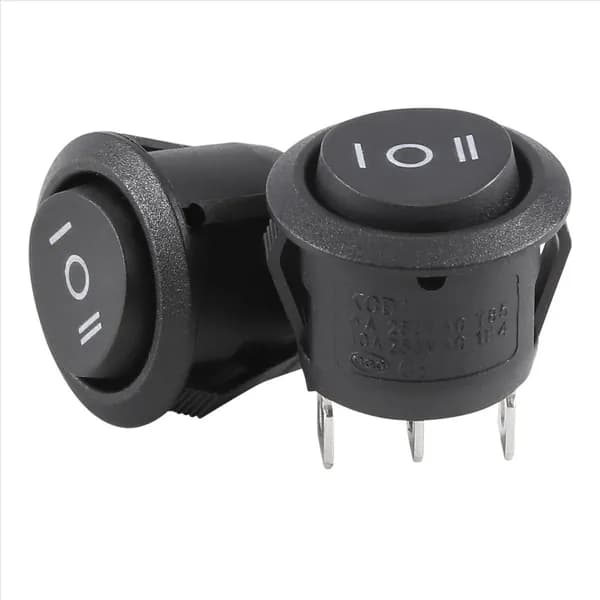 2 X AC 6A/250V 10A/125V 3-контактный SPDT ON/OFF/ON 3-позиционный кулисный переключатель для круглой лодки