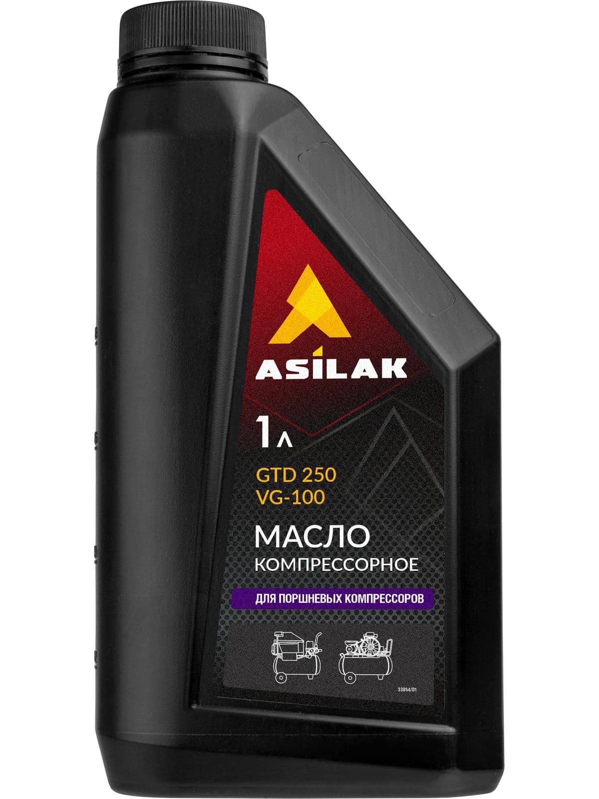 Масло минеральное компрессорное ASILAK GTD 250 VG-100, 1 л (ISO VG-100) (ASX5010-5)