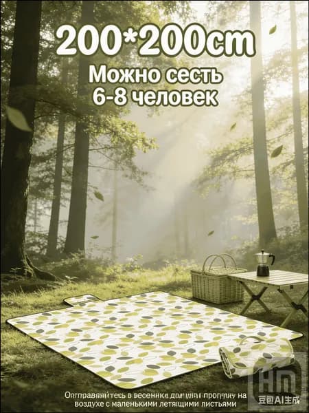 Складной галечный коврик для пляжа и пикника, дорожный, водонепроницаемый, шезлонг, 2*2 м-.