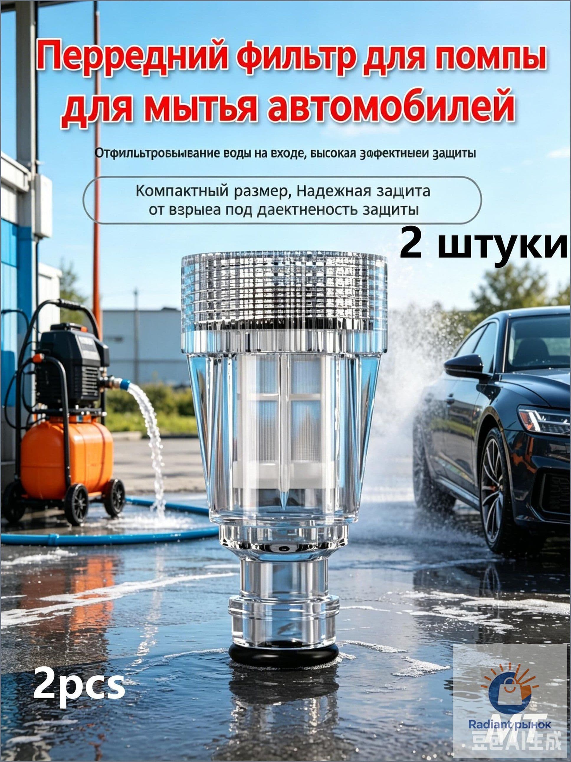 2 штукиФильтр тонкой очистки для мойки (универсальный)(М25 х 1.75 мм), G3/4''