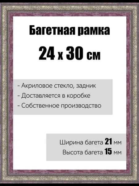 Рамка багетная для картин со стеклом 24 x 30 см, РБ-095