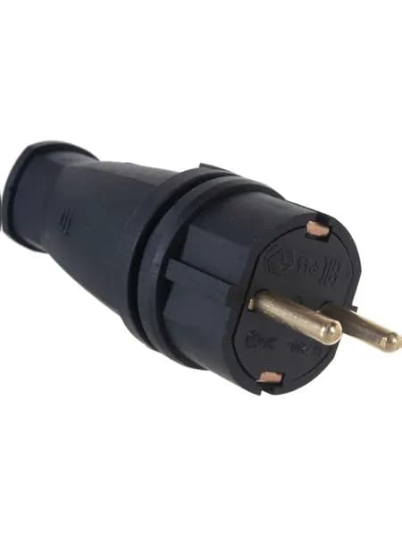 Вилка В16-362 штепсельная с заземляющим контактом IP44 (каучук) Bylectrica