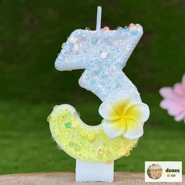 Свечи для торта цифра 0 "3", 7.5 см х 4 см, 1 шт