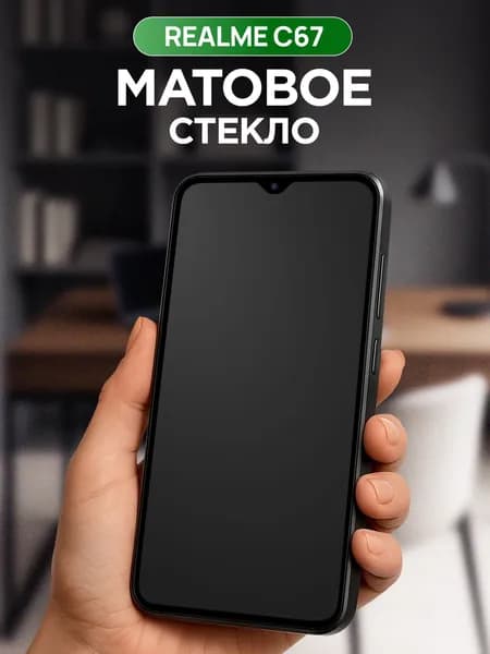 Матовое полноэкранное защитное стекло для Realme C67/ Полноэкранное стекло с олеофобным покрытием на Реалми С67