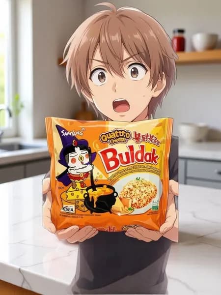 Лапша быстрого приготовления Buldak Quattro Cheese