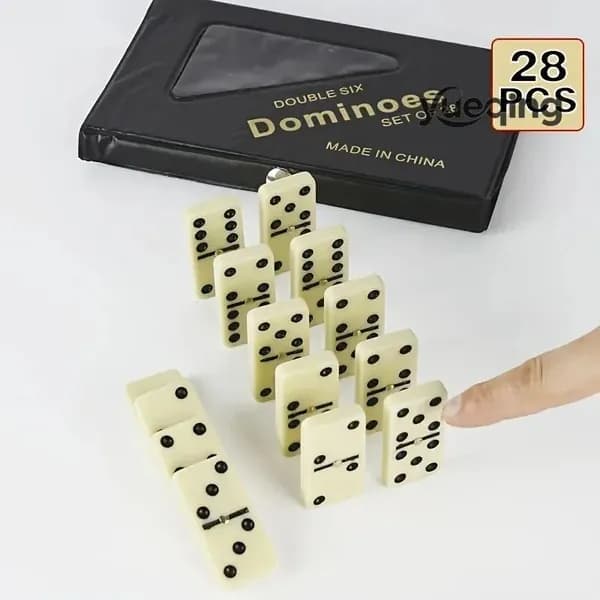 Домино (пластиковые кости 28шт) в жестяной коробке "Базар", 20.5*12.5*4см. Настольная игра. Домино в сувенирной коробке. Подарок папе