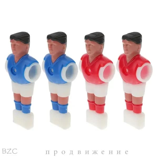 Запчасти для настольного футбола, игроки турнирного стиля, 4 штуки, ассорти, для столов размером 1,4м