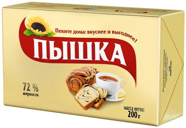 Маргарин Пышка 72%, 200г