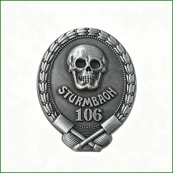 Шеврон/Знак Штурмовая бригада 106 (Австро-Венгрия). Металлический значок на липучке. Винтаж. Подарок.
