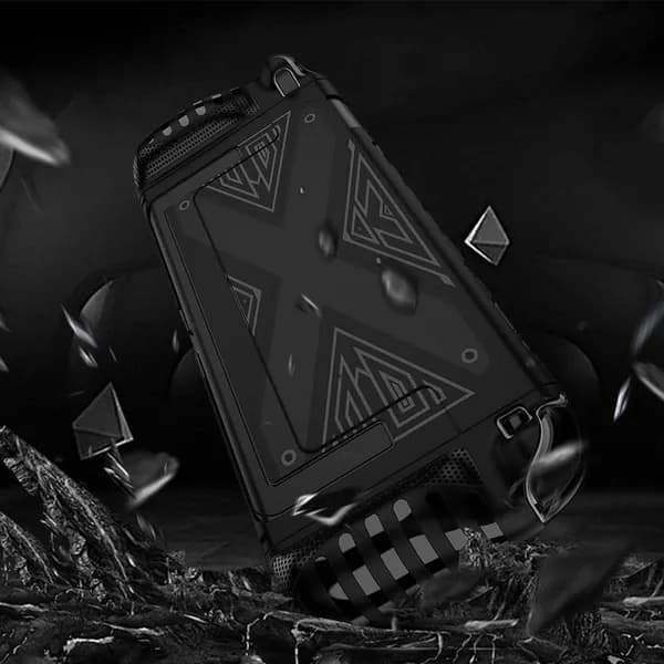 Чехол для Nintendo Switch 2 из ТПУ и поликарбоната чёрный с X-образным рисунком