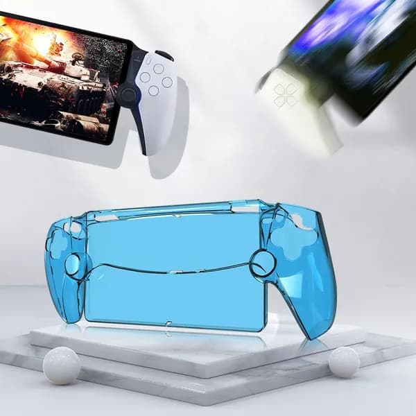Чехол для PlayStation Portal из поликарбоната с защитой от падений и царапин, прозрачный синий