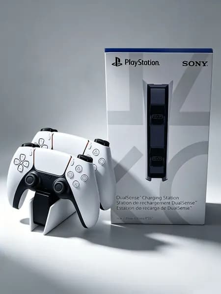 Зарядная станция для 2-х геймпадов Sony PlayStation 5, Док-станция для джойстиков DualSense,Зарядка для контроллеров PS5 с Со светодиодным индикатором
