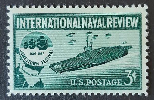 Марка США 1957 г. Международный военно-морской парад