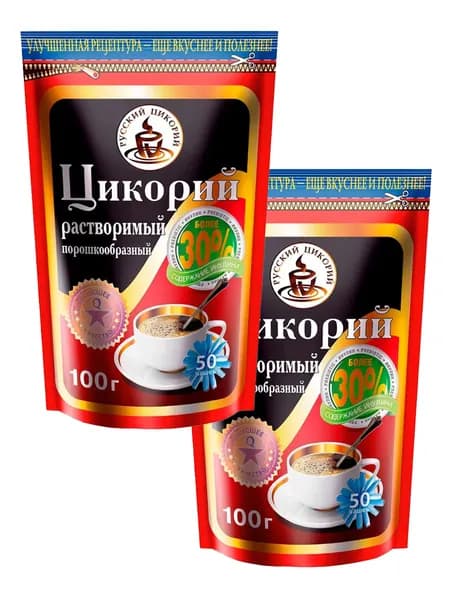 Русский Цикорий Натуральный (растворимый) 200 г (2 х 100 гр) / на 100 чашек