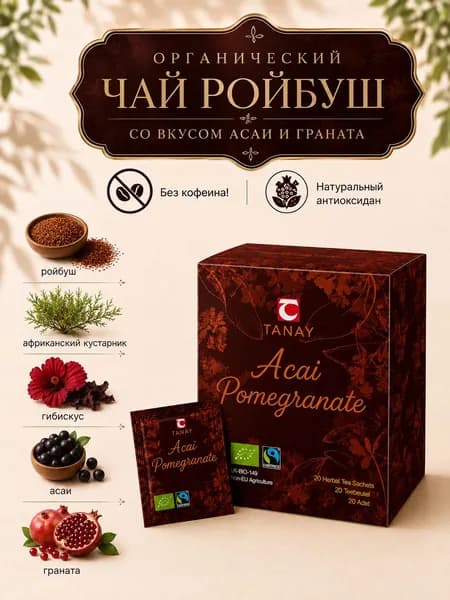 Органический чай ройбуш со вкусом асаи и граната Acai Pomegranate