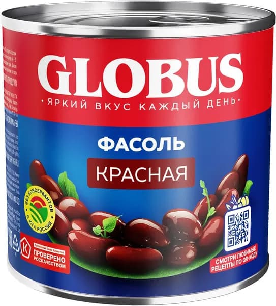 Фасоль красная GLOBUS, 425мл