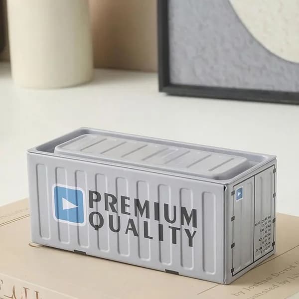 Кофр для хранения вещей 11.5x5x5 см 1 шт с крышкой светло-серый