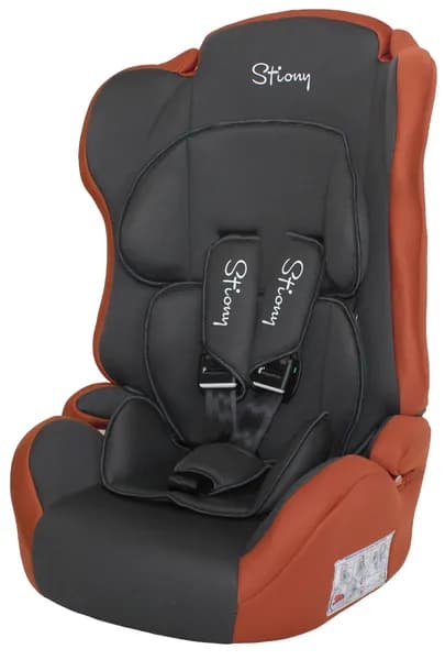 Автокресло NEW 513 МОНИ (Lux темно-серый-кирпичный) с вкладышем 1-2-3 9-36кг Stiony