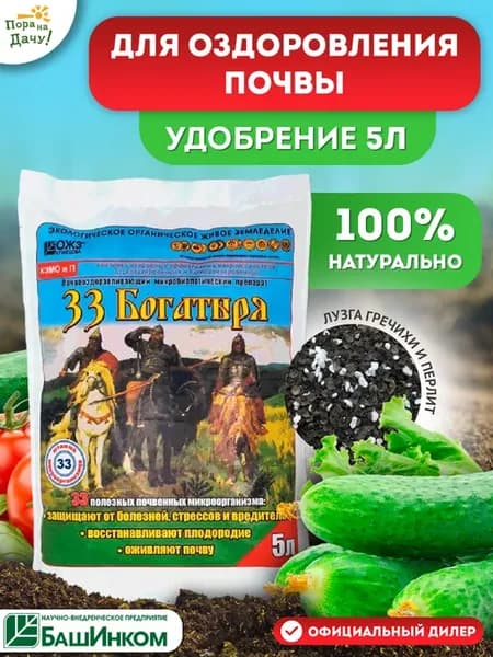 Удобрение 33 Богатыря для оздоровления почвы 5л 540