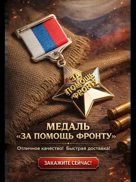 Медаль "За помощь фронту" с удостоверением