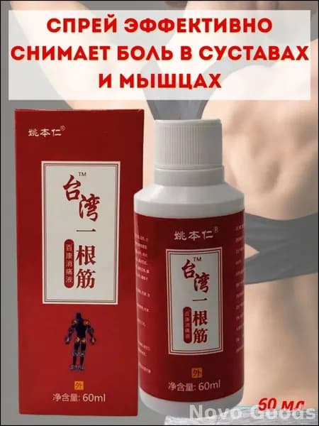 Обезболивающий спрей для мышц и суставов, 60 мл, китайский бестселлер
