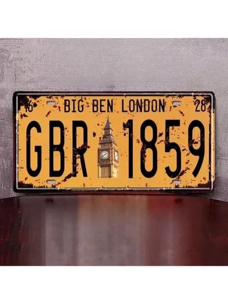 Декоративная металлическая табличка на стену Big big london винтаж 15х30 см