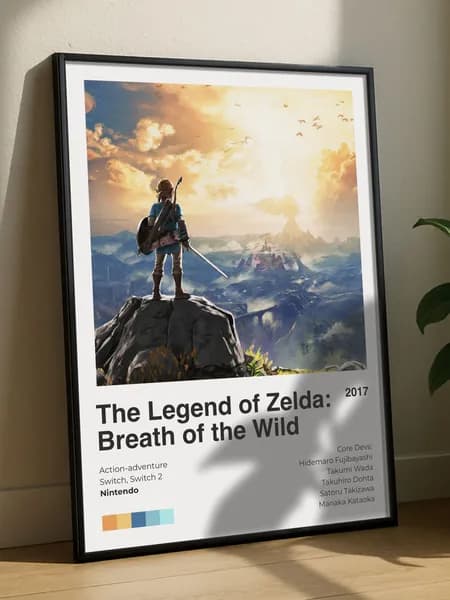 Постер плакат игра "The Legend of Zelda: Breath of the Wild" А4, Nintendo, интерьерный, без рамы, плотная матовая фотобумага 21x30 см