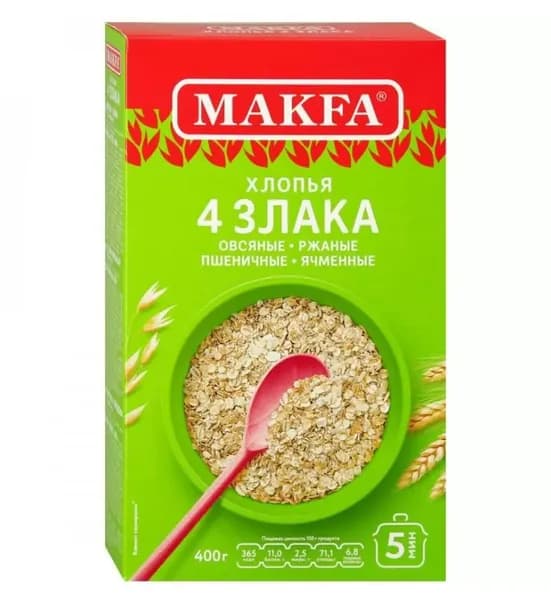 Makfa Хлопья 4 злака, 400 г