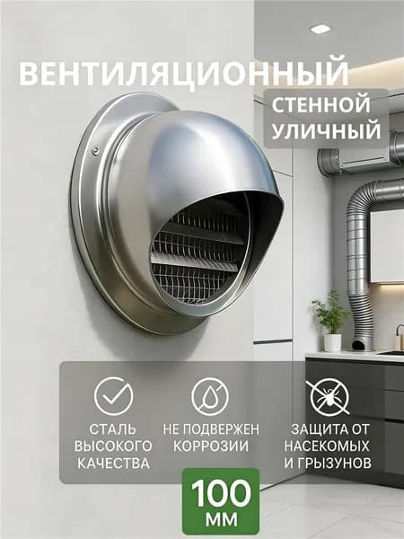 Выход стенной уличный Клапан вентиляционный 100 мм