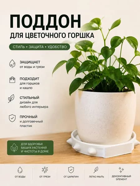 Поддон для цветочного горшка пластиковый декоративный поддон для растений подставка под кашпо 3D печать