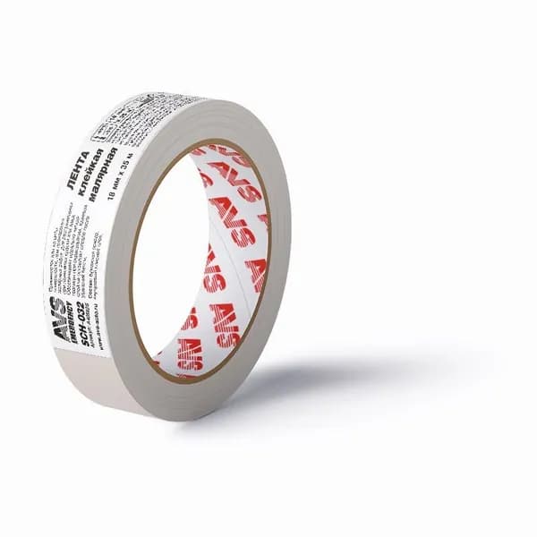 Лента клейкая малярная AVS SCH-032 18 mm x 35 m (бежевый)